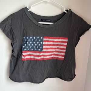Brandy Melville American flag vintage crop top womens one size